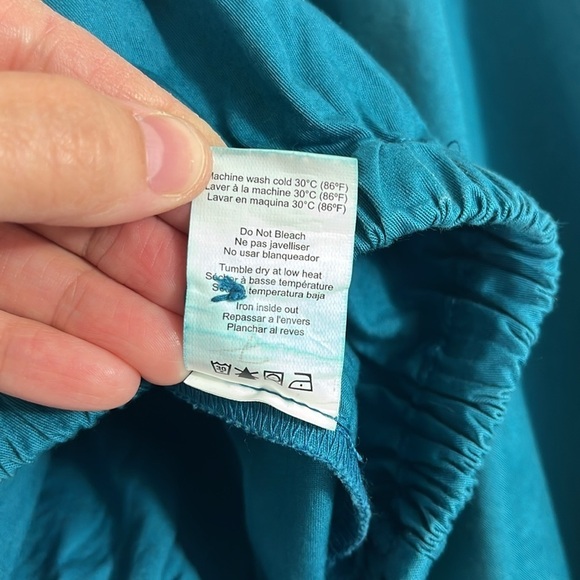 Sundry Teal Cropped Puff Sleeve Boho Blouse Top Womens Size 1 - Picture 6 of 9